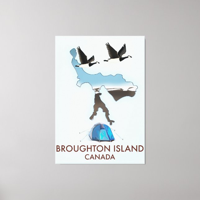 Broughton Insel Kanada Reiseplan Leinwanddruck (Vorderseite)