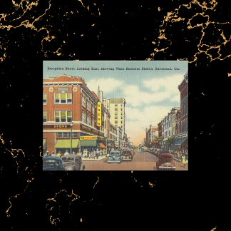 Broughton Street Savannah GA Vintag Postkarte