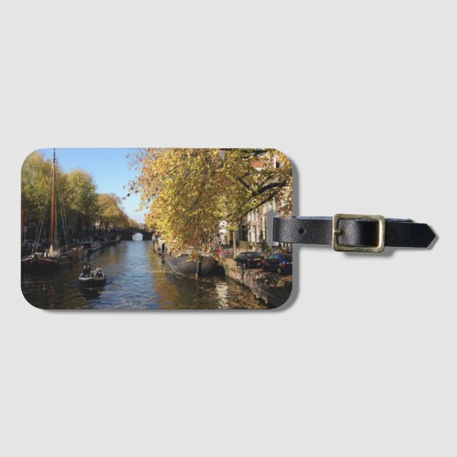 Brouwersgracht Amsterdam Canal Autumn Foto Gepäckanhänger (Vorderseite (Horizontal))