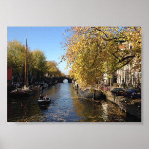 Brouwersgracht Amsterdam Canal Herbstliches Foto Poster