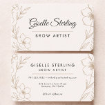Brow Artist Floral Visitenkarte<br><div class="desc">Promote your brow services with this brow artist floral business card. The floral design adds a soft,  stylish touch while the clean layout keeps contact details clear and professional. Designed for brow artists,  estheticians,  and beauty professionals who want a polished,  print-ready business card with a feminine and modern aesthetic.</div>