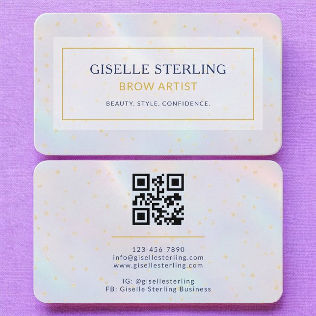 Brow Artist Holographic QR Code Visitenkarte (Von Creator hochgeladen)