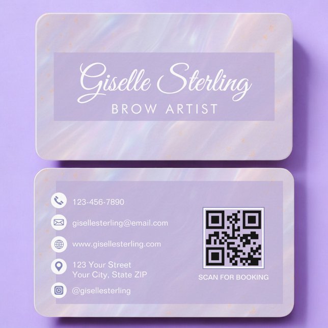 Brow Artist Irisierender QR-Code Professional Visitenkarte (Von Creator hochgeladen)