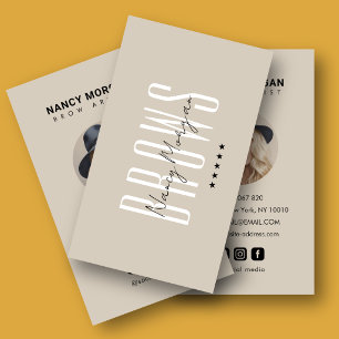 Brow Artist Minimalist Beige Profilfoto Visitenkarte