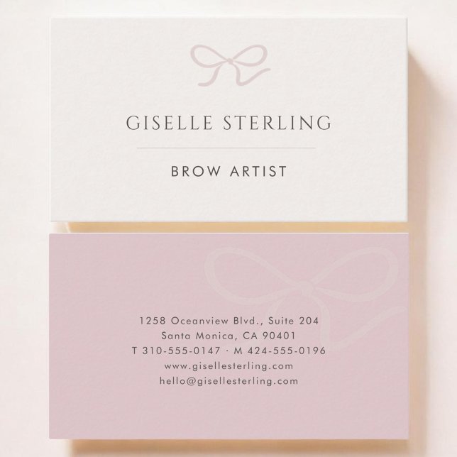 Brow Artist Pink Bow Visitenkarte (Von Creator hochgeladen)