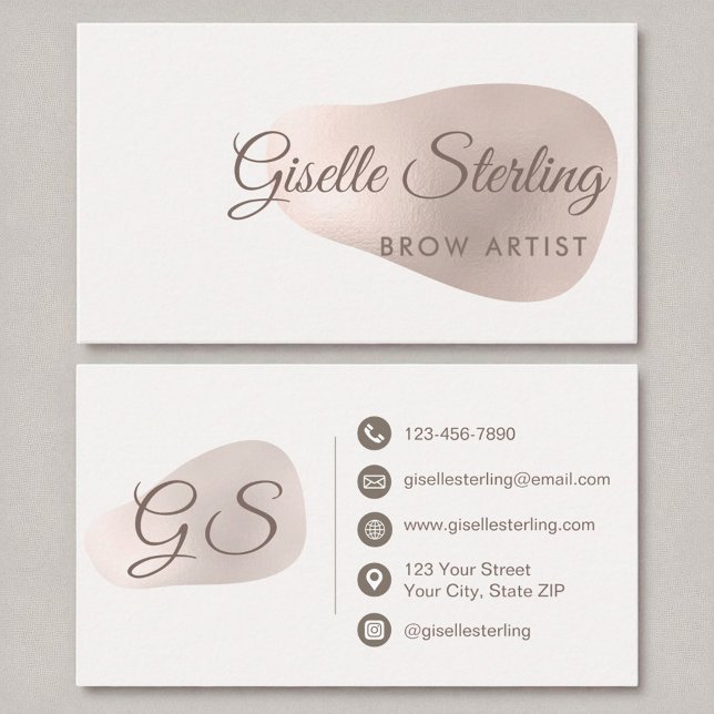 Brow Artist Rose Goldene Fossilienblüte Abstrakt Visitenkarte (Von Creator hochgeladen)