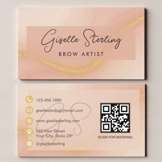 Brow Artist Wasserfarbe QR-Code Visitenkarte (Von Creator hochgeladen)