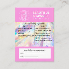 Brow Microblading Aftercare Crystal Holographic Bu Visitenkarte