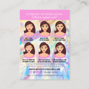 Brow Microblading Aftercare Crystal Holographic Visitenkarte