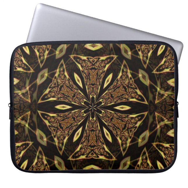 Brown Abstrakt Art Laptop Sleeve (Vorderseite)