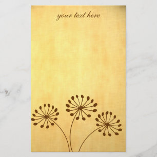 Brown Abstrakt Dandelion Floral Briefpapier