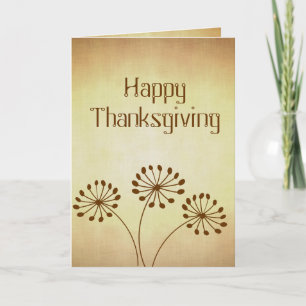 Brown Abstrakt Dandelion Floral Feiertagskarte