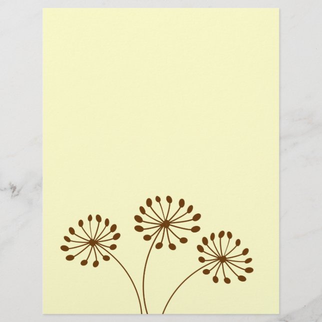 Brown Abstrakt Dandelion Floral Flyer (Vorne)