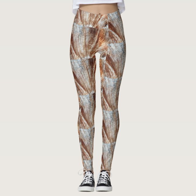 Brown Abstrakt Leggings (Vorderseite)