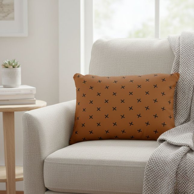 Brown accent pillows / Cushions with black pattern Dekokissen (Von Creator hochgeladen)