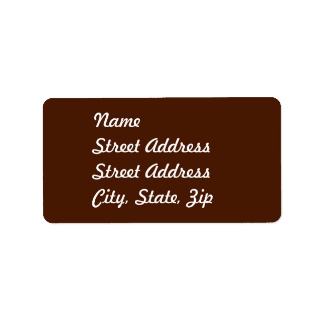 Brown Address Sticker Adressaufkleber (Vorne)