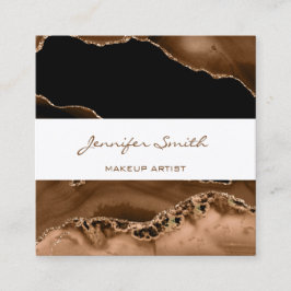 Brown Agate Abstrakt Square Business Card Quadratische Visitenkarte