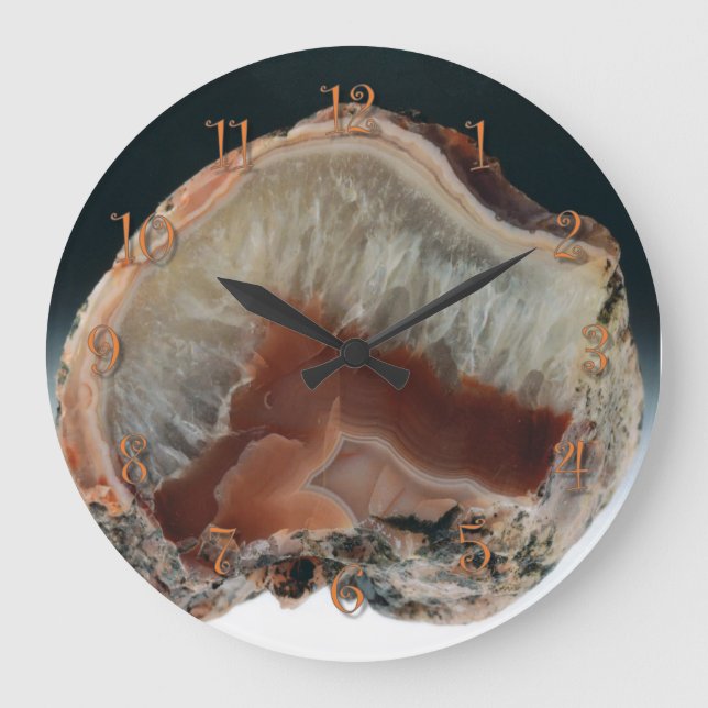 Brown Agate Große Wanduhr (Vorderseite)