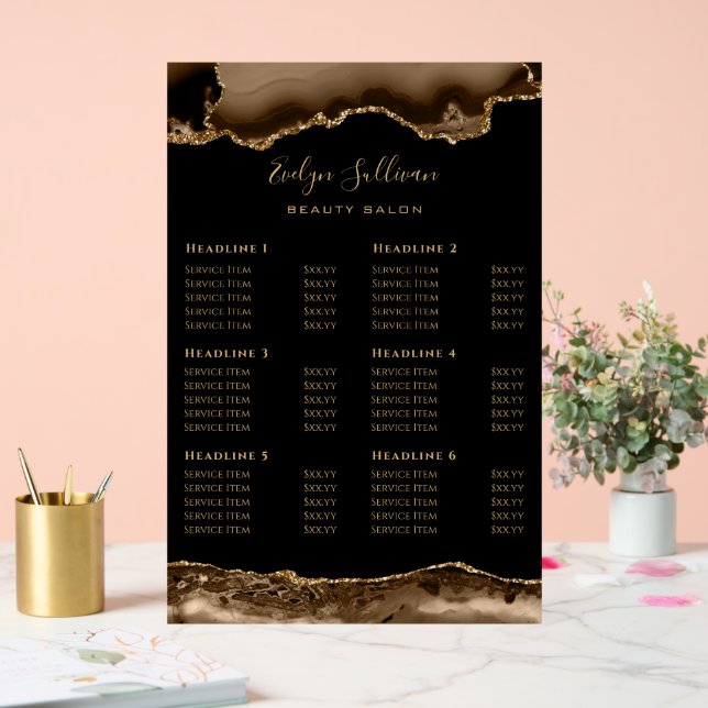 Brown Agate Price List Acrylzeichen Acrylschild (Hochzeit)