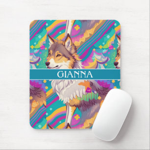 Brown Alaska Wolf Wasserfarbe Personalisiert Mousepad