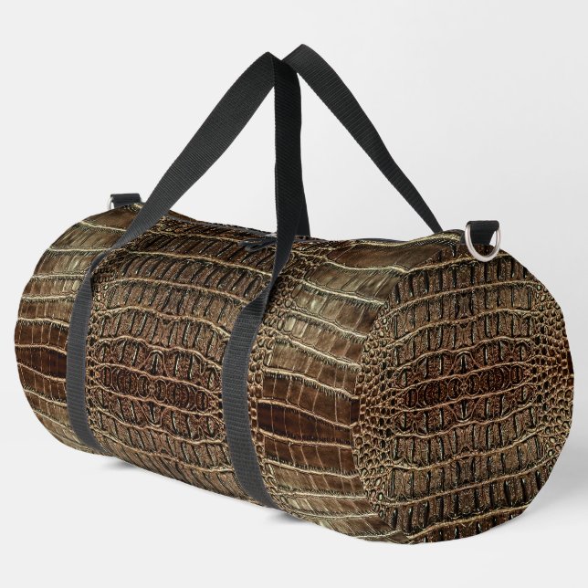Brown Alligator Leather Duffle Bag (Linke Ecke)
