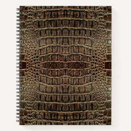 Brown Alligator Leather Notizbuch