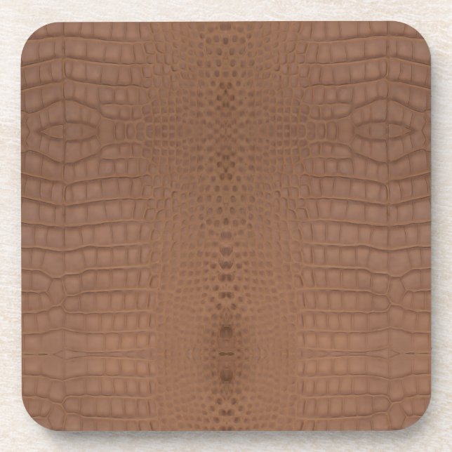 Brown Alligator Print Getränkeuntersetzer (Vorderseite)