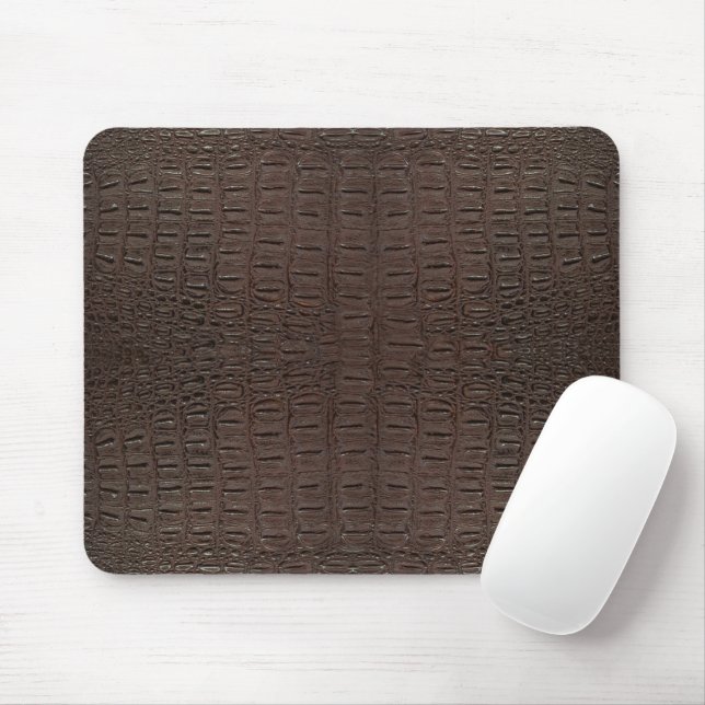 Brown Alligator Skin Print Mousepad (Mit Mouse)