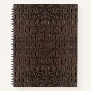 Brown Alligator Skin Print Notizbuch