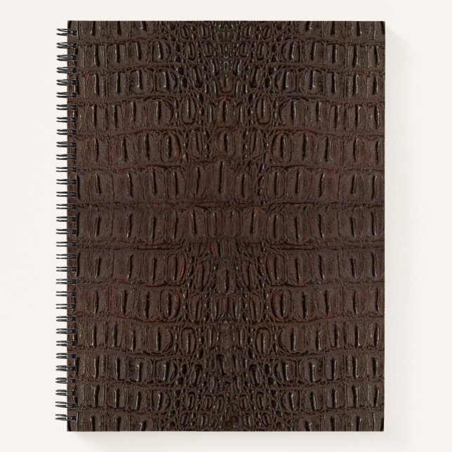 Brown Alligator Skin Print Notizbuch (Vorderseite)