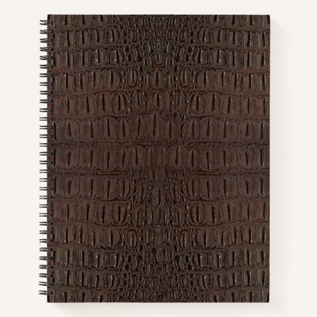 Brown Alligator Skin Print Notizbuch (Vorderseite)