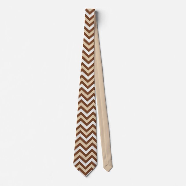 Brown and beige chevron krawatte (Vorderseite)