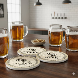 Brown and Black Vintage Beer Bar Business Coaster Steinuntersetzer