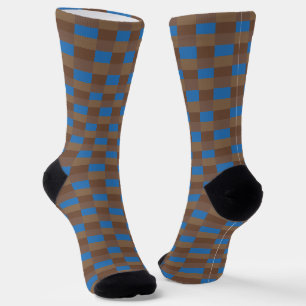 Brown and Blue Color Combination Socken