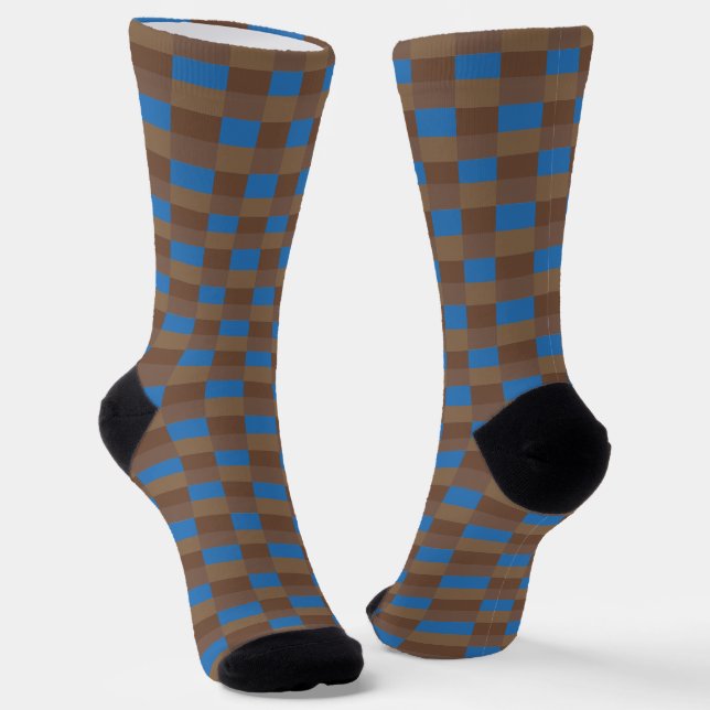 Brown and Blue Color Combination Socken (Gewinkelt)