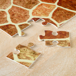 Brown and Cream Cobbled Patchwork Terrazo Pattern Puzzle