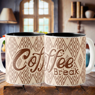 Brown and Creme Simple Coffee Break Tasse