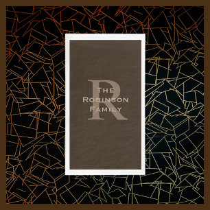 Brown and Tan Name Mit Monogramm Paper Handtuch Serviette
