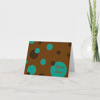 Brown and Turquoise "Thank You" Note cards Dankeskarte
