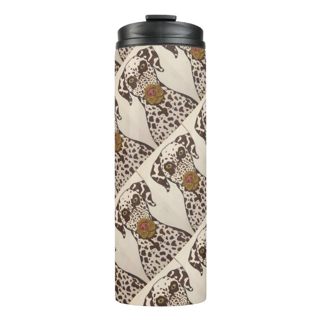 brown and white dalmatian dog Thermal Tumbler Thermosbecher (Vorderseite)
