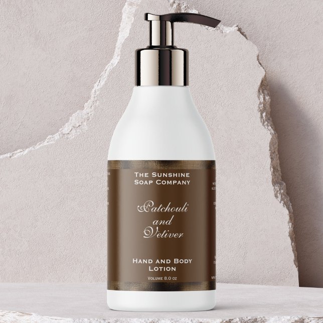 Brown and Woven Brown Foil Kosmetik Flaschen Etike Rechteckiger Aufkleber (Von Creator hochgeladen)