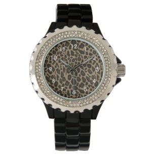 Brown Animal Leopard Print Armbanduhr