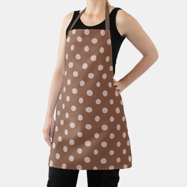 Brown apron with white polka dots  schürze (Von Creator hochgeladen)