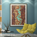 Brown Aqua Aquamarin Türkis Grüne Marbella Kunst Poster<br><div class="desc">Schönes zeitgenössisches Aqua türkis blau grün und braun gefärbt agate geode Edelsteine Muster. Dieses Design passt sich den Farben der Inneneinrichtung an und hängt etwas Farbe an der Wand!</div>