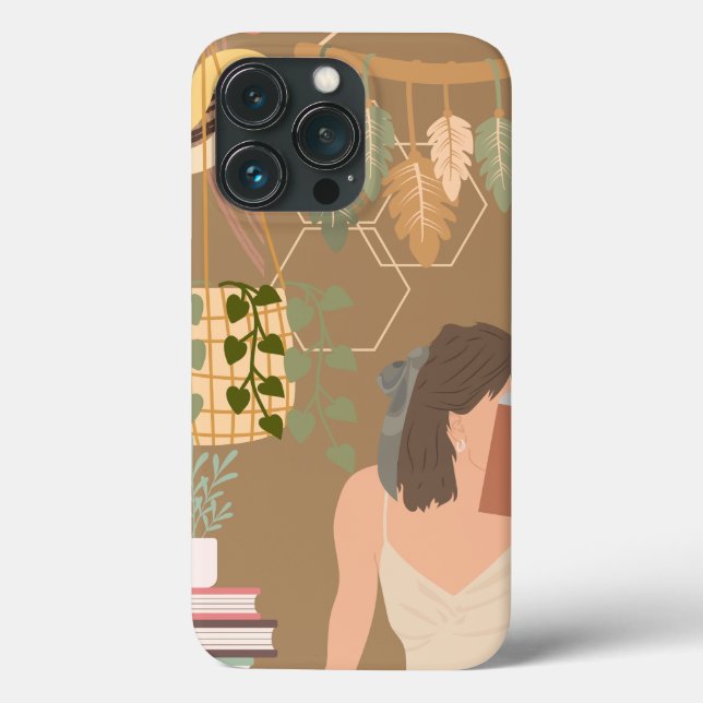 Brown Ästhetische Frau Lesen Buch Case-Mate iPhone Hülle (Rückseite)