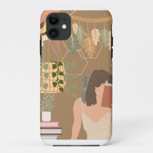Brown Ästhetische Frau Lesen Buch Case-Mate iPhone Hülle