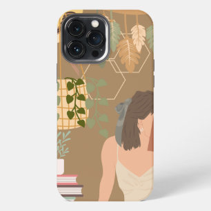 Brown Ästhetische Frau Lesen Buch iPhone 13 Pro Max Hülle