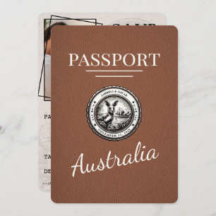 Brown Australia Passport Save the Date