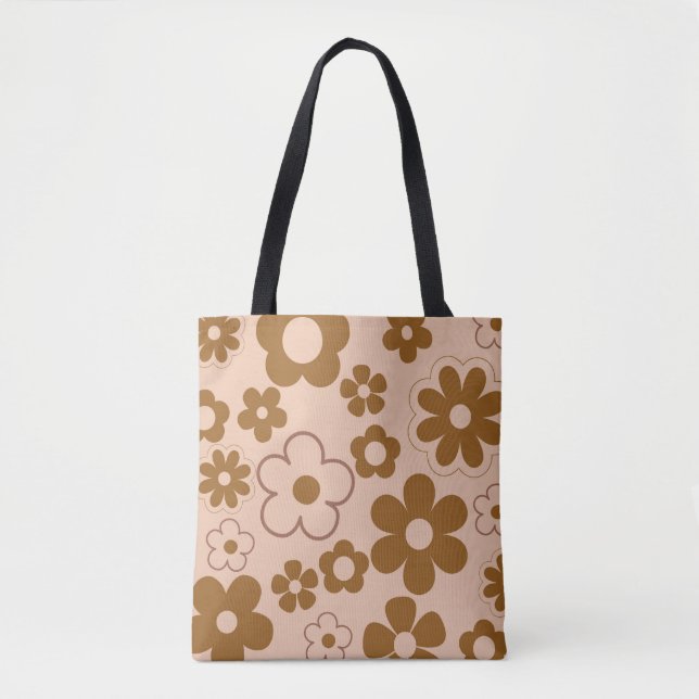 Brown Autumn Retro Y2K Hippie Blume Muster (Vorderseite)