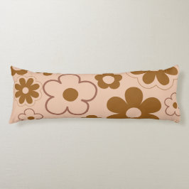 Brown Autumn Retro Y2K Hippie Blume Muster Seitenschläferkissen